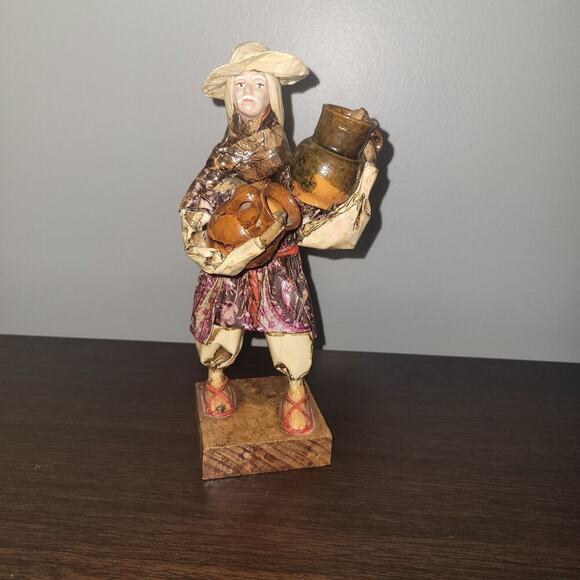 Mexican Folk Art Figurine Sculpture Ethnic Culture Paper Mache Village People - Picture 1 of 6
